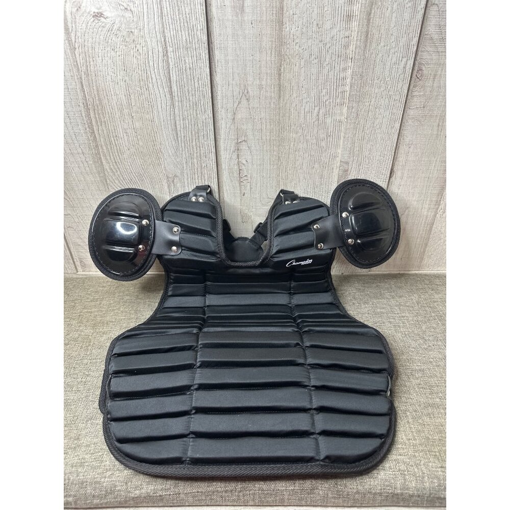 Champion Sports P160 Black Chest Protector w/ Shoulder Pads Umpire Adjustable